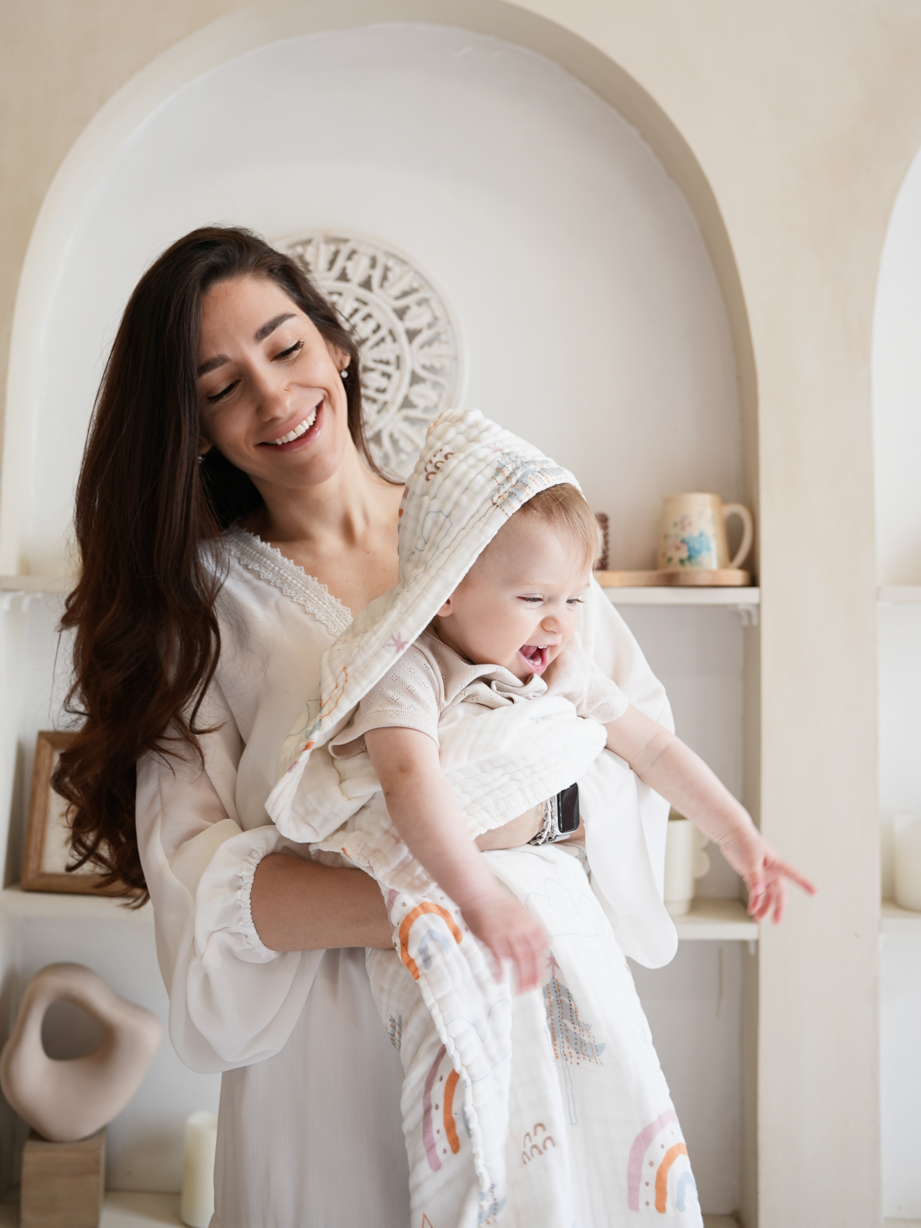 Детское полотенце с капюшоном 92х92 см LETO Baby